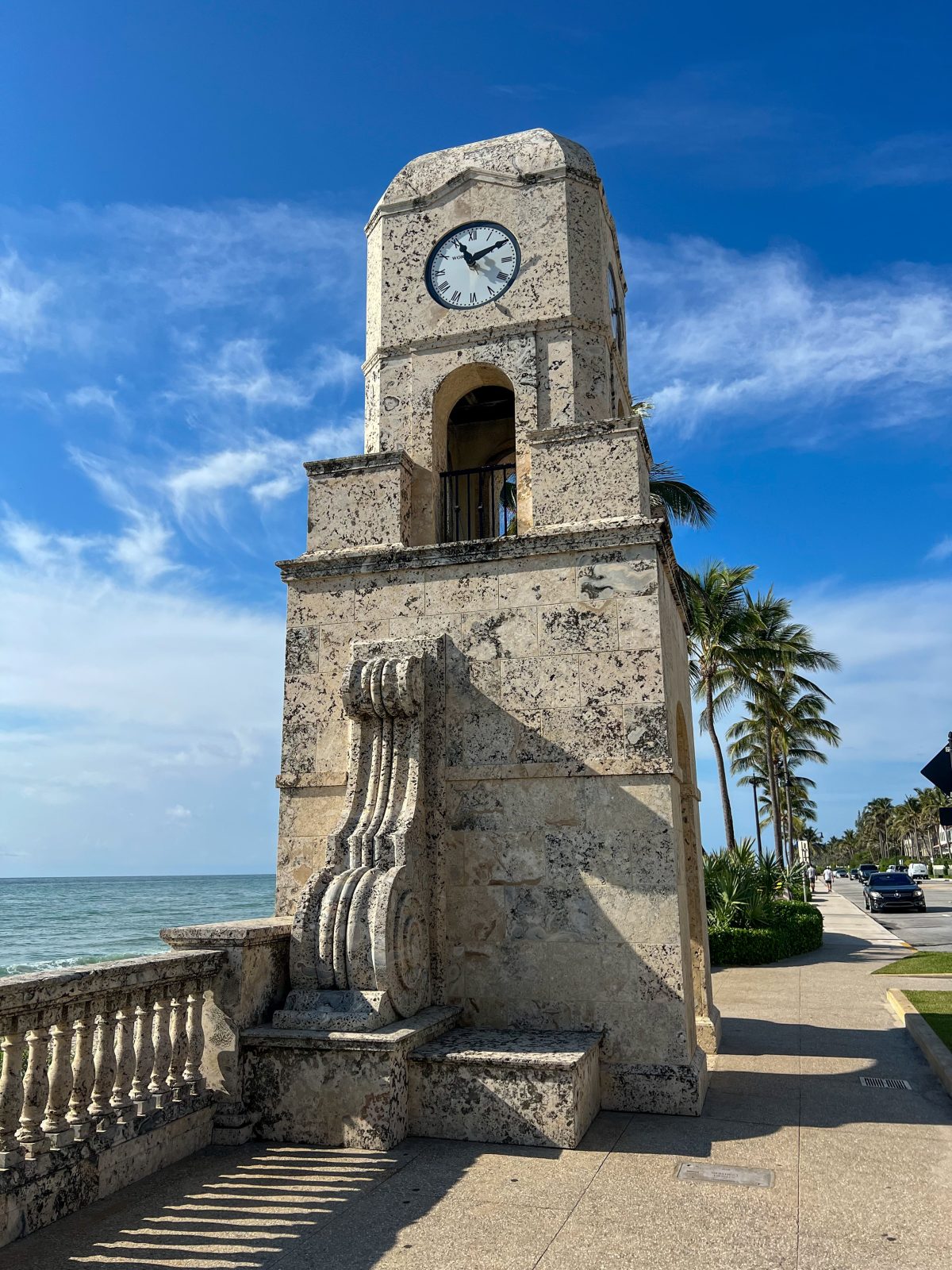 Worth Avenue clock tower by the ocean, Palm Beach Florida