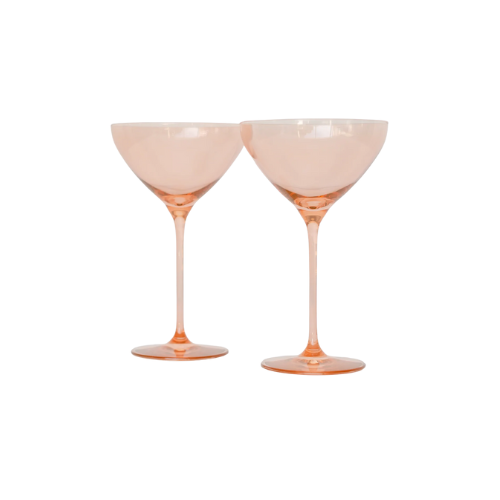 Estelle Colored Glasses. Pink martini glasses. Valentine's Day gift ideas