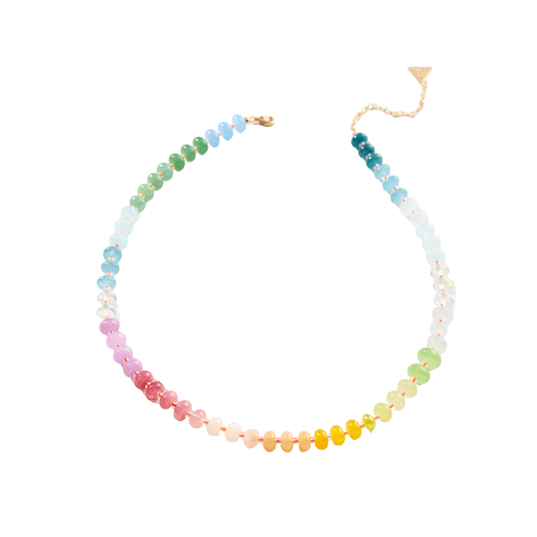 rainbow stone beaded necklace